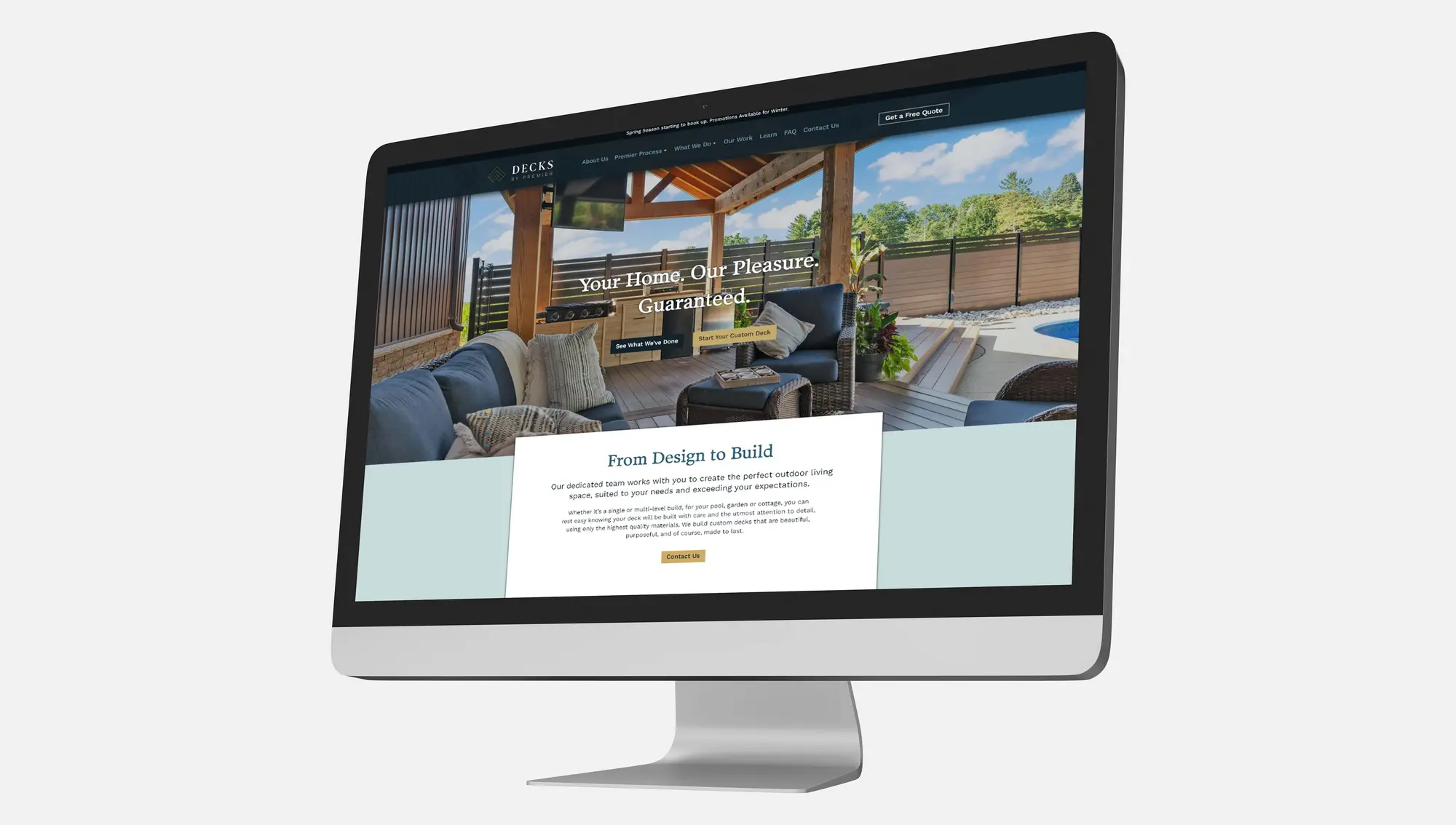 Decks by Premier Homepage Screenshot